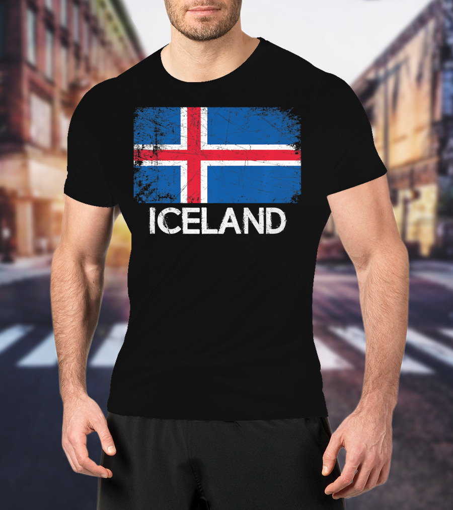 Icelandic Flag Vintage Iceland T-Shirt