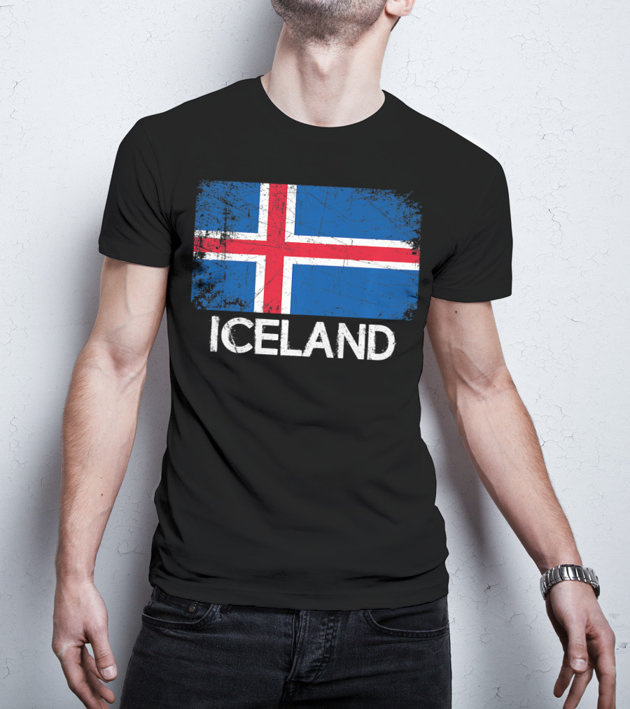Icelandic Flag Vintage Iceland T-Shirt