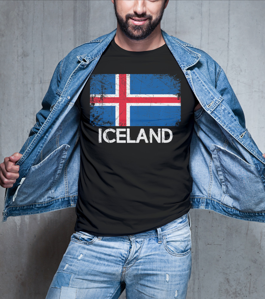 Icelandic Flag Vintage Iceland T-Shirt
