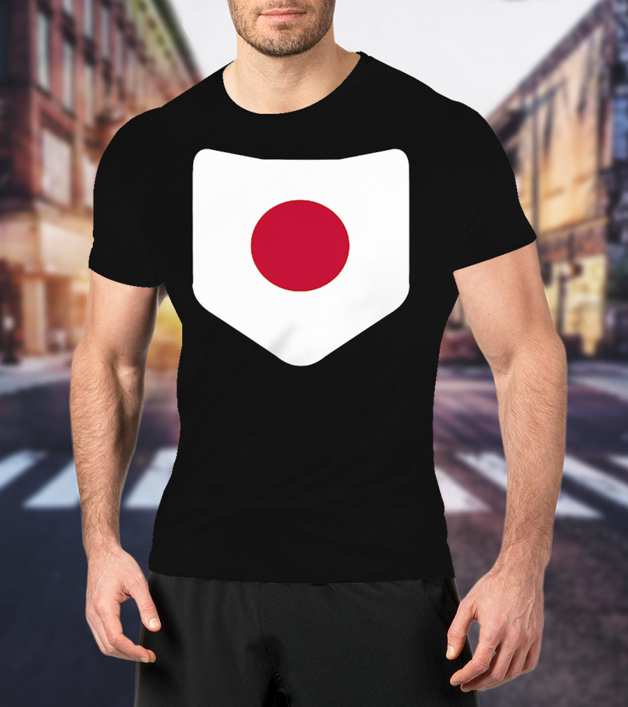 Japan Symbol Emblem With Printed Japanese Flag T-Shirt