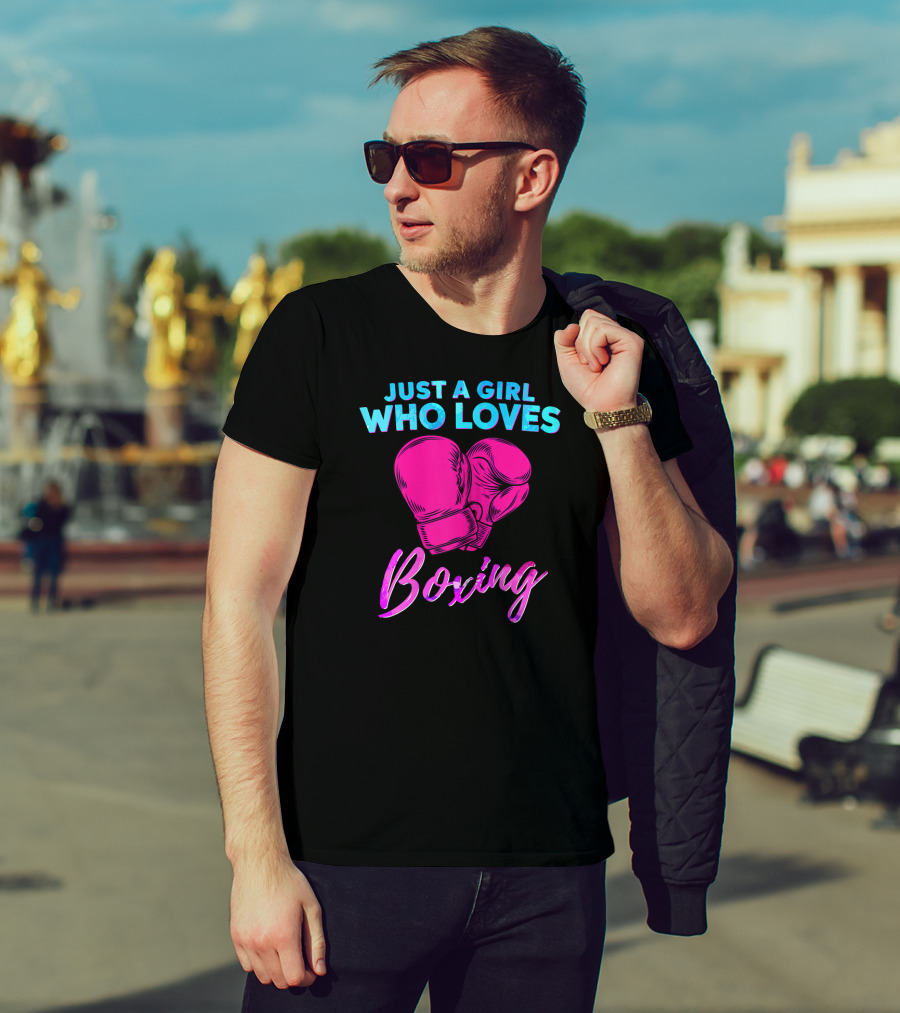 Just A Girl Who Loves Boxing Boxing Gloves T-Shirt