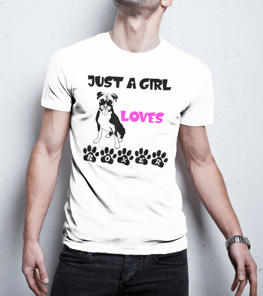 Just A Girl Who Loves Her Boxer Paws T-Shirt