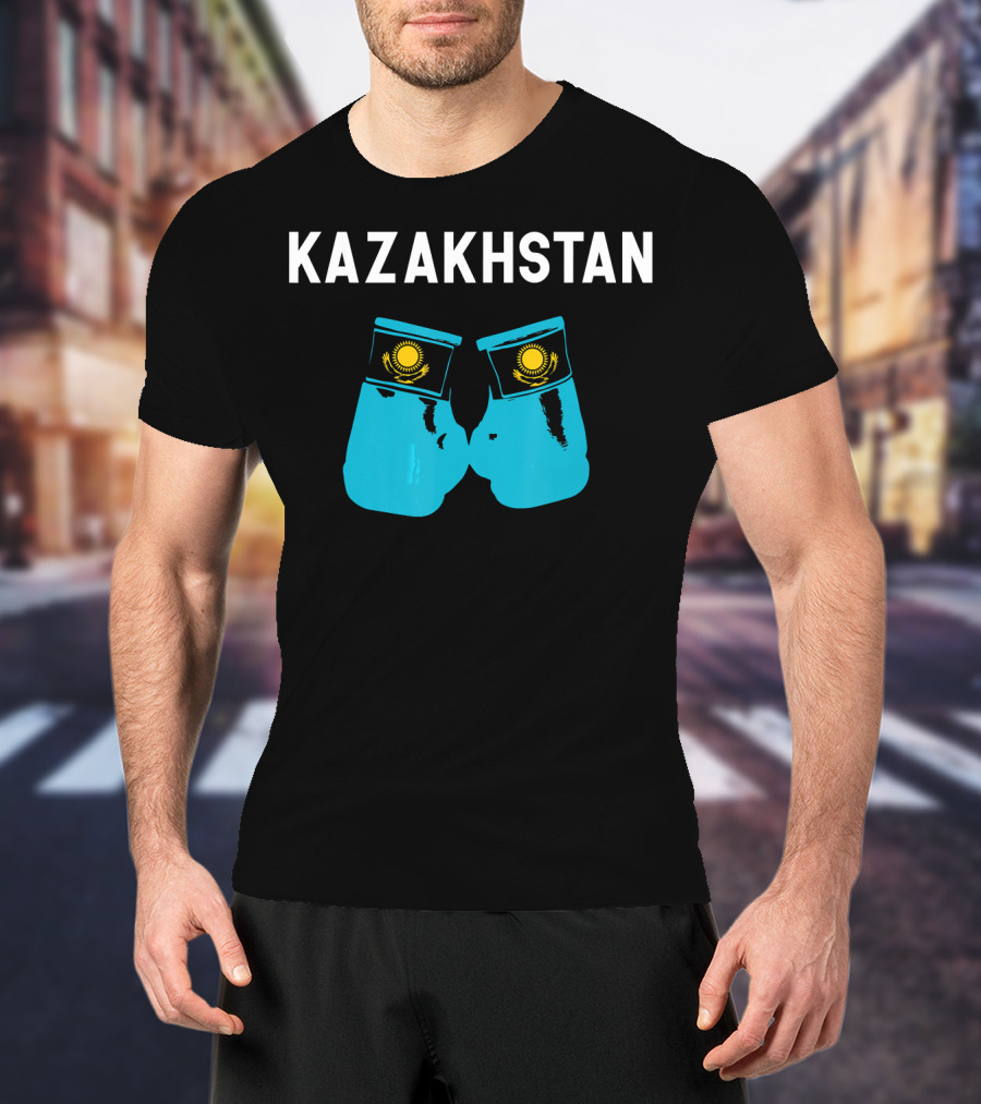 Kazakhstan Kazakh Boxing Gloves With National Emblem T-Shirt