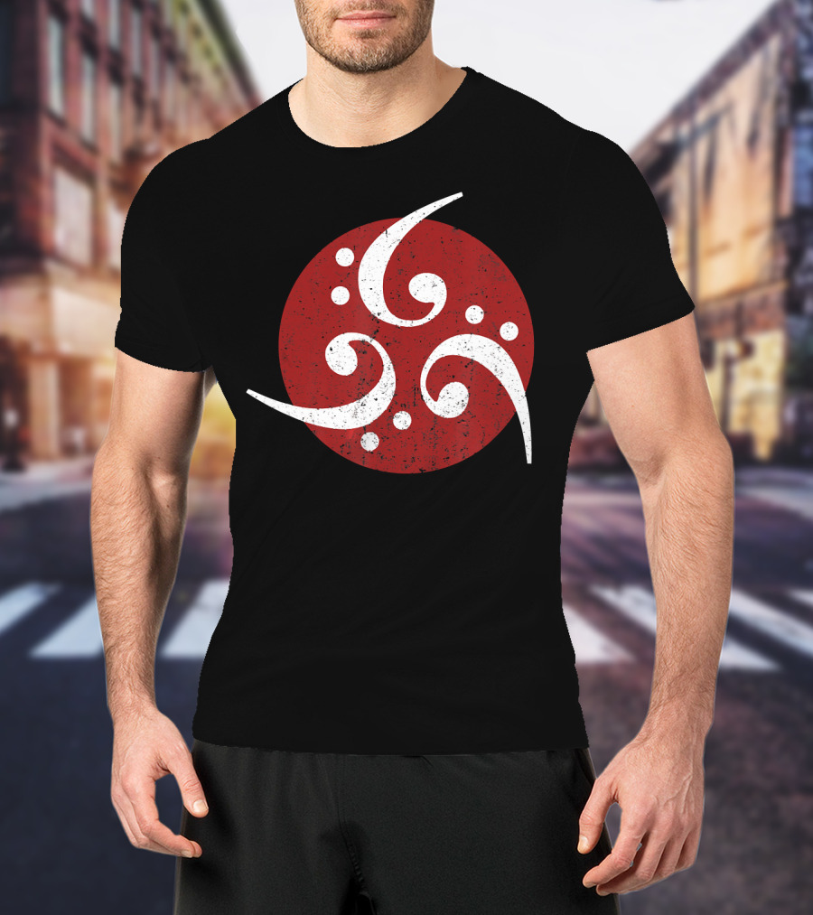 Vintage Bass Clef Symbol Red Circle T-Shirt