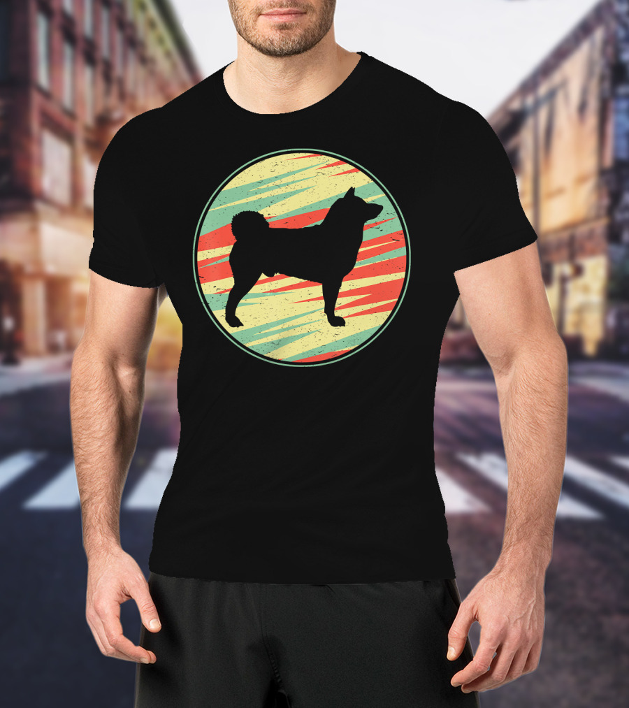 Akita Retro Vintage Silhouette Cute Do Circle T-Shirt