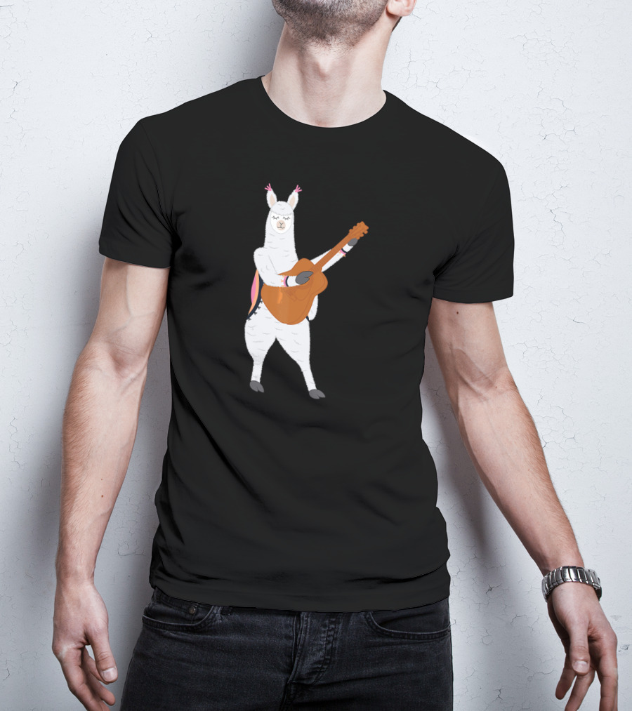 Alpaca Playing Classical Guitar Music With Llama T-Shirt