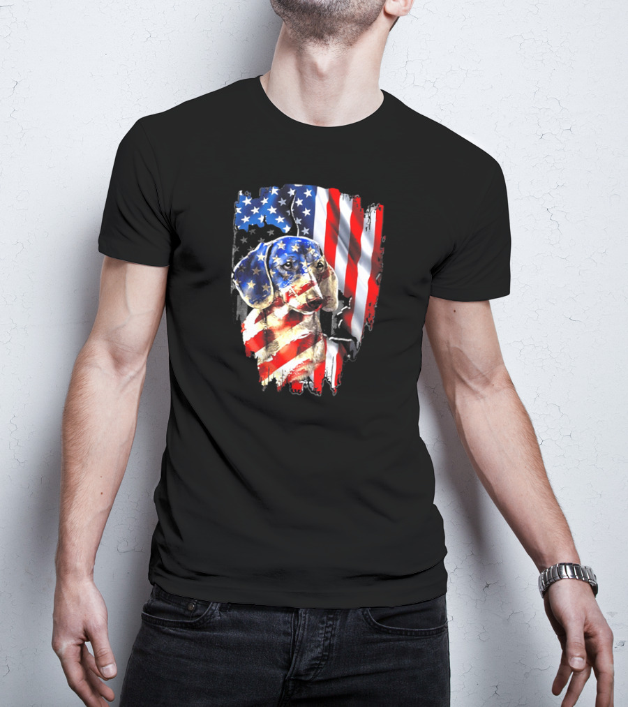American Flag Dachshund USA T-Shirt