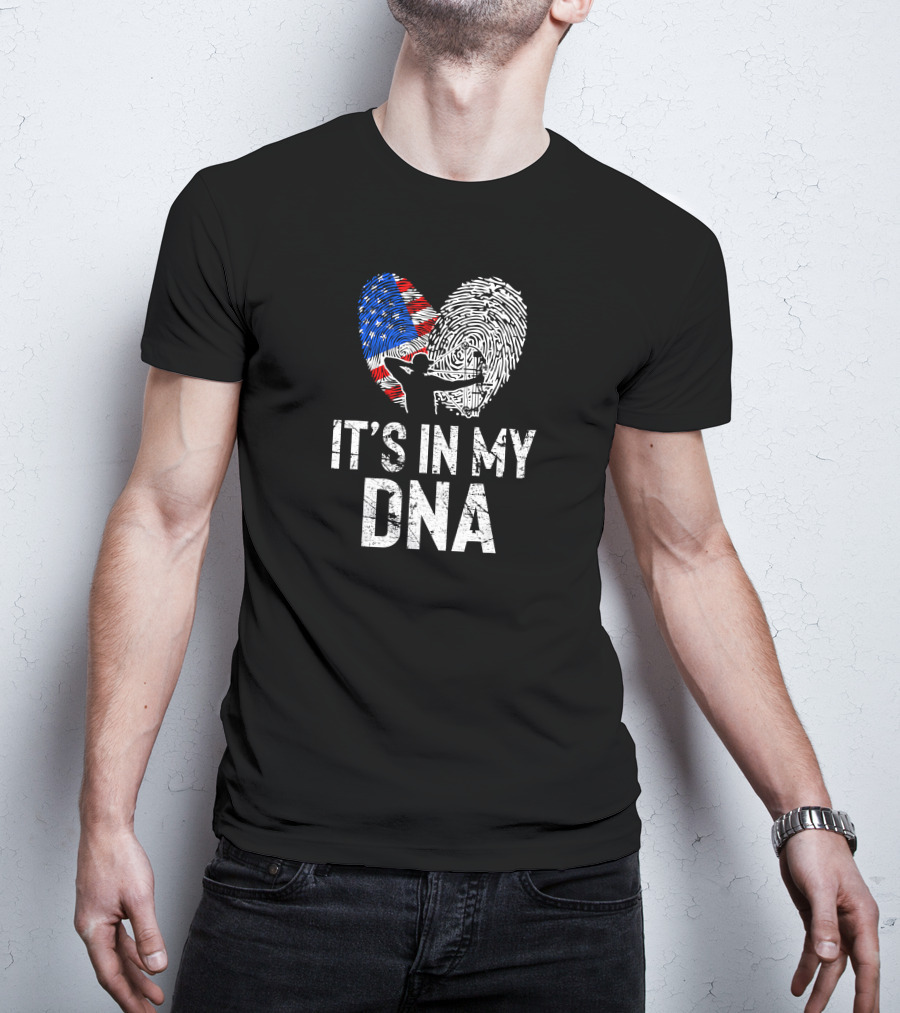 It's In My DNA Archery American Flag Fingerprint T-Shirt