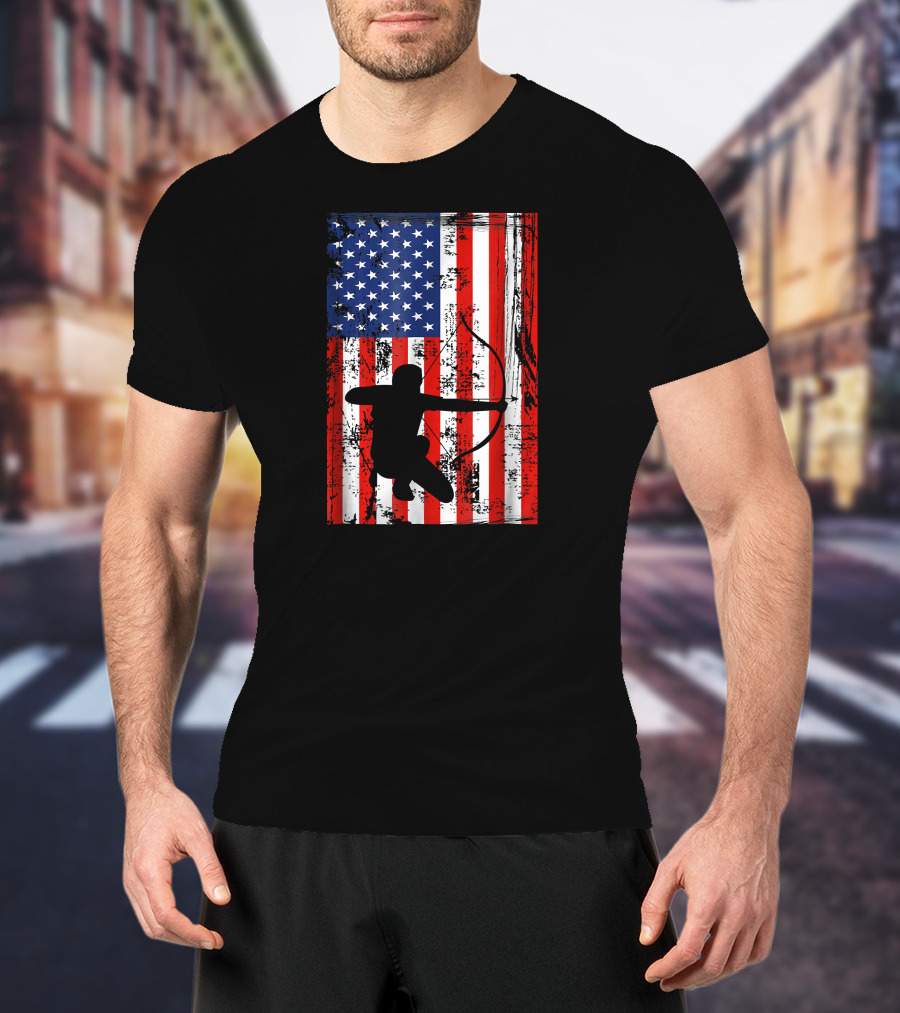 American Flag Archery Bow Archer T-Shirt