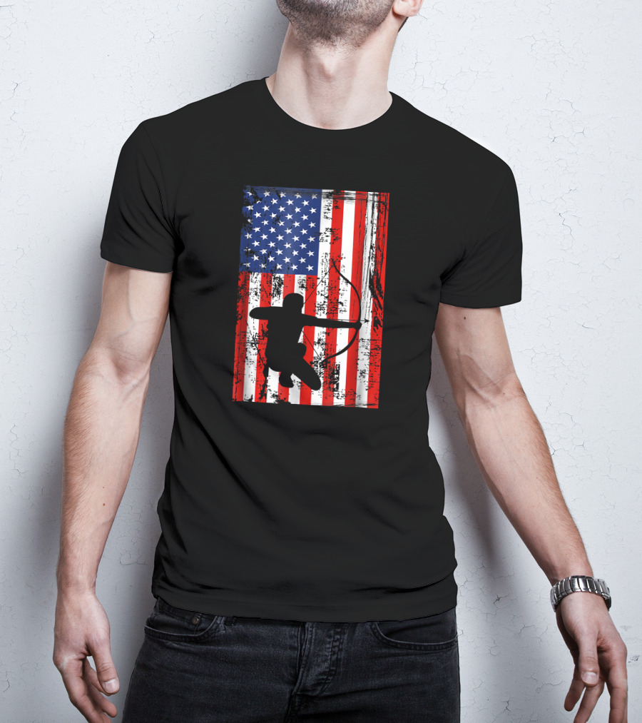 American Flag Archery Bow Archer T-Shirt