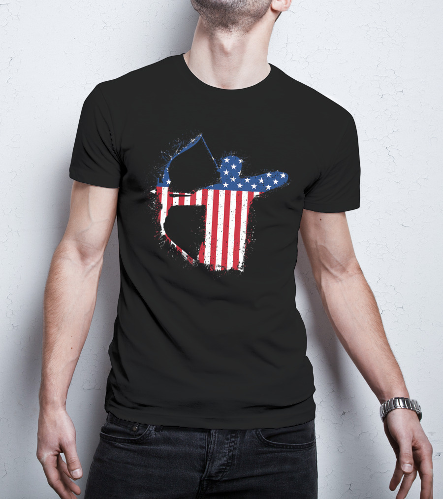 Archery Archer Bow Arrow American Flag T-Shirt