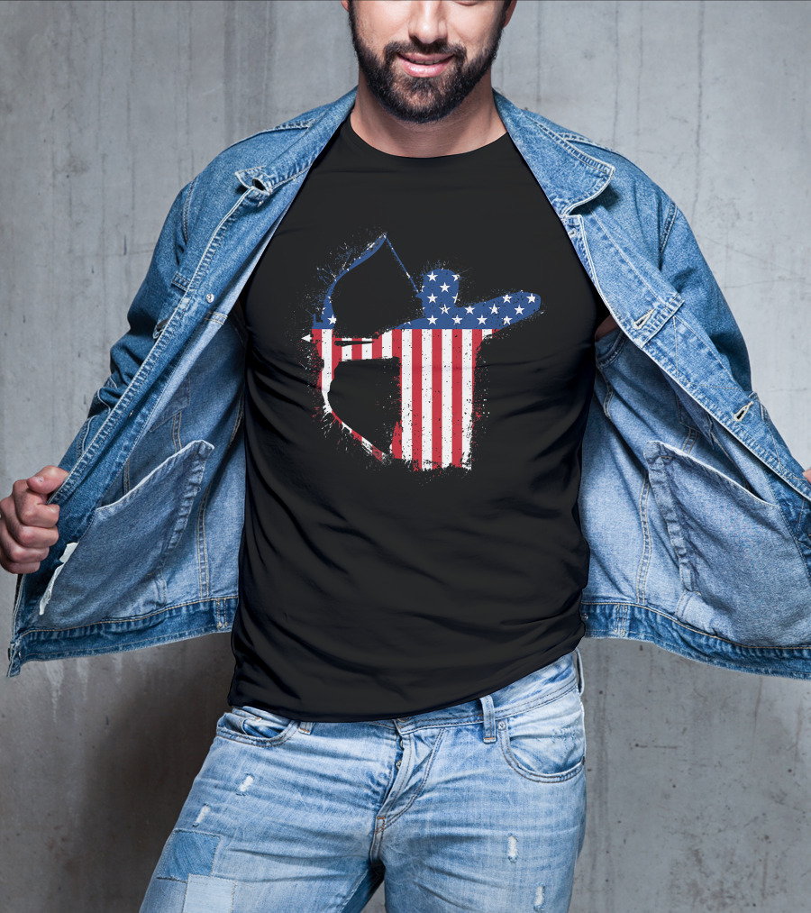 Archery Archer Bow Arrow American Flag T-Shirt