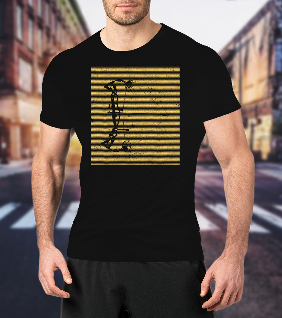 Archery Compound Bow Vintage Striped T-Shirt