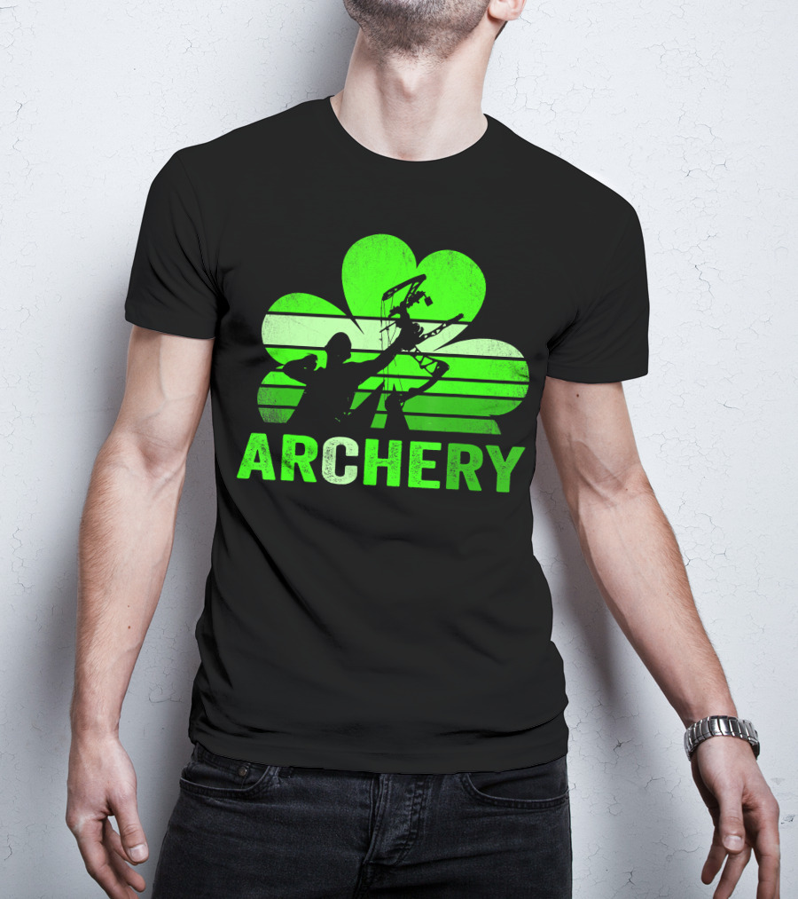 Archery Shamrock St Patrick's Day Bow And Arrow T-Shirt