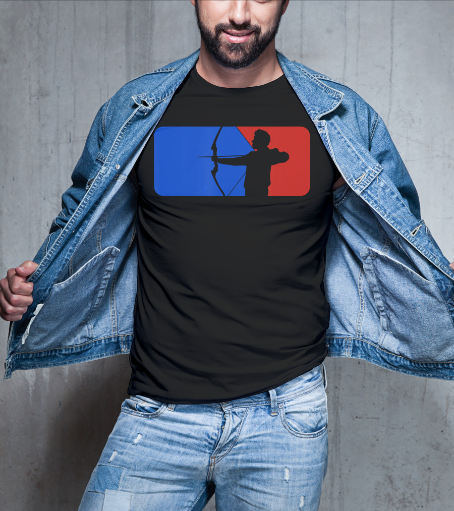 Archery Fans Lovers Bow Arrow Silhouette Red Blue T-Shirt