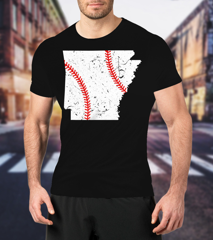 Awesome Arkansas Baseball Map T-Shirt
