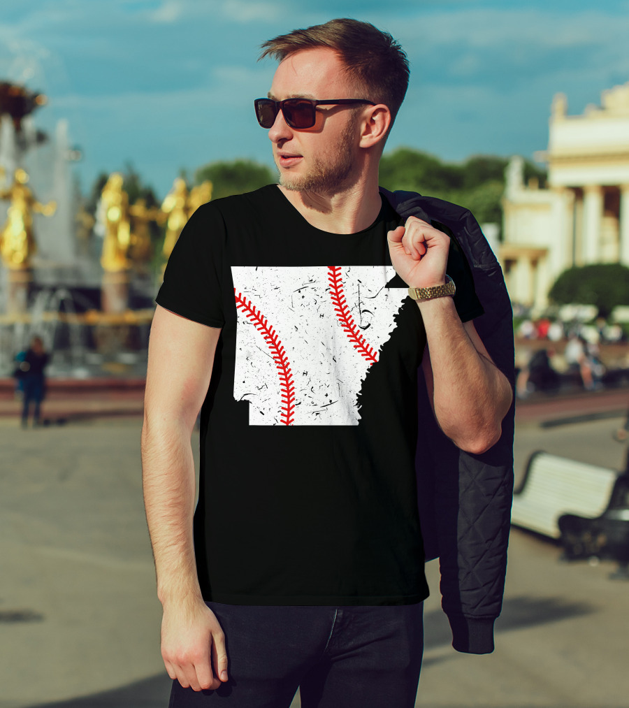 Awesome Arkansas Baseball Map T-Shirt