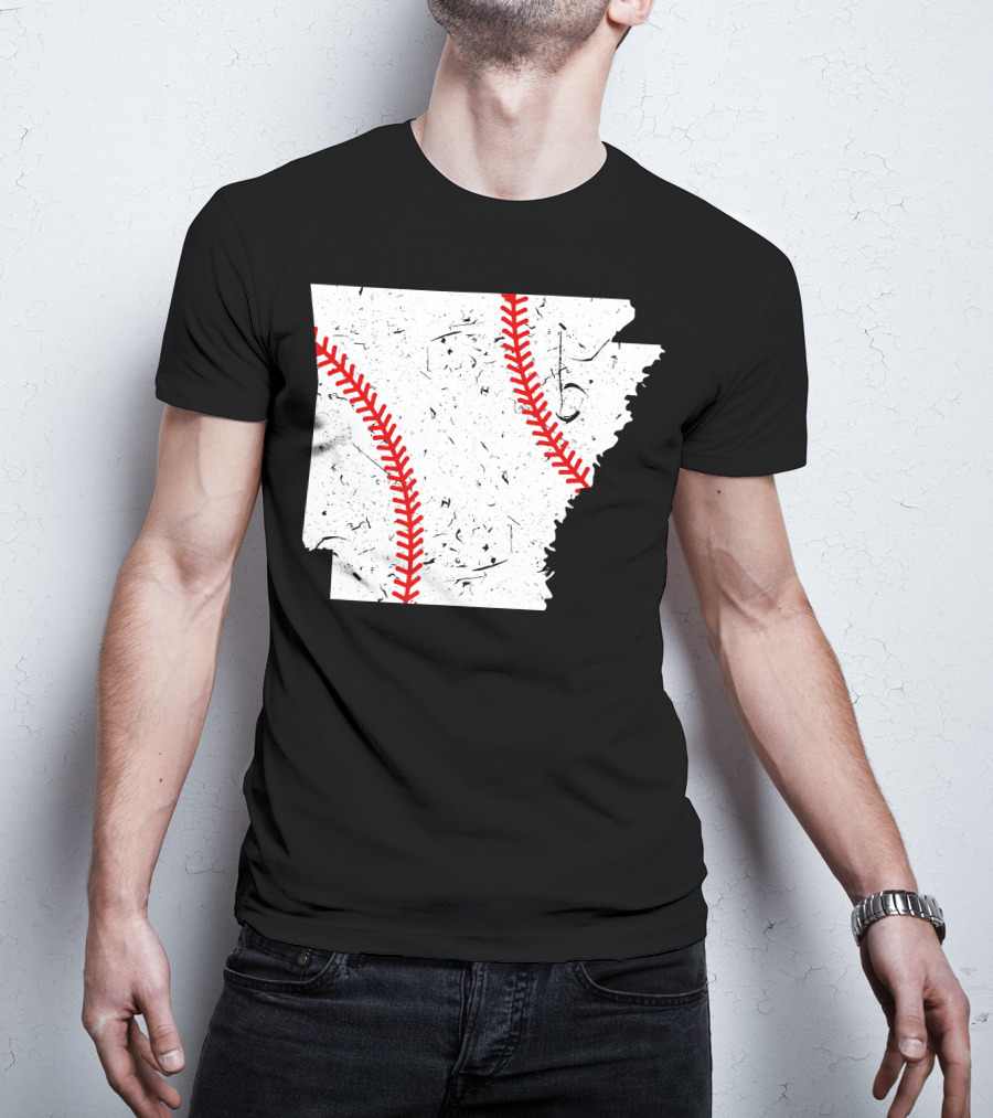 Awesome Arkansas Baseball Map T-Shirt