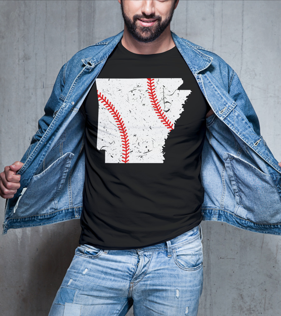 Awesome Arkansas Baseball Map T-Shirt