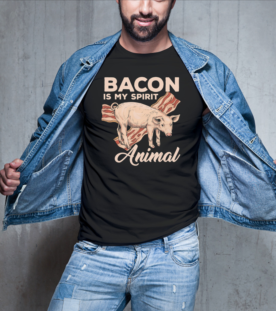 Bacon Is My Spirit Animal With Pig And Bacon T-Shirt