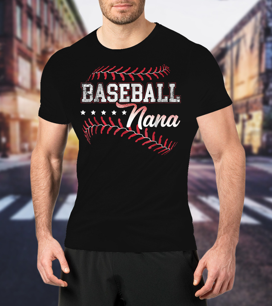 Baseball Nana Baseball Grandma Baseball Stitch T-Shirt