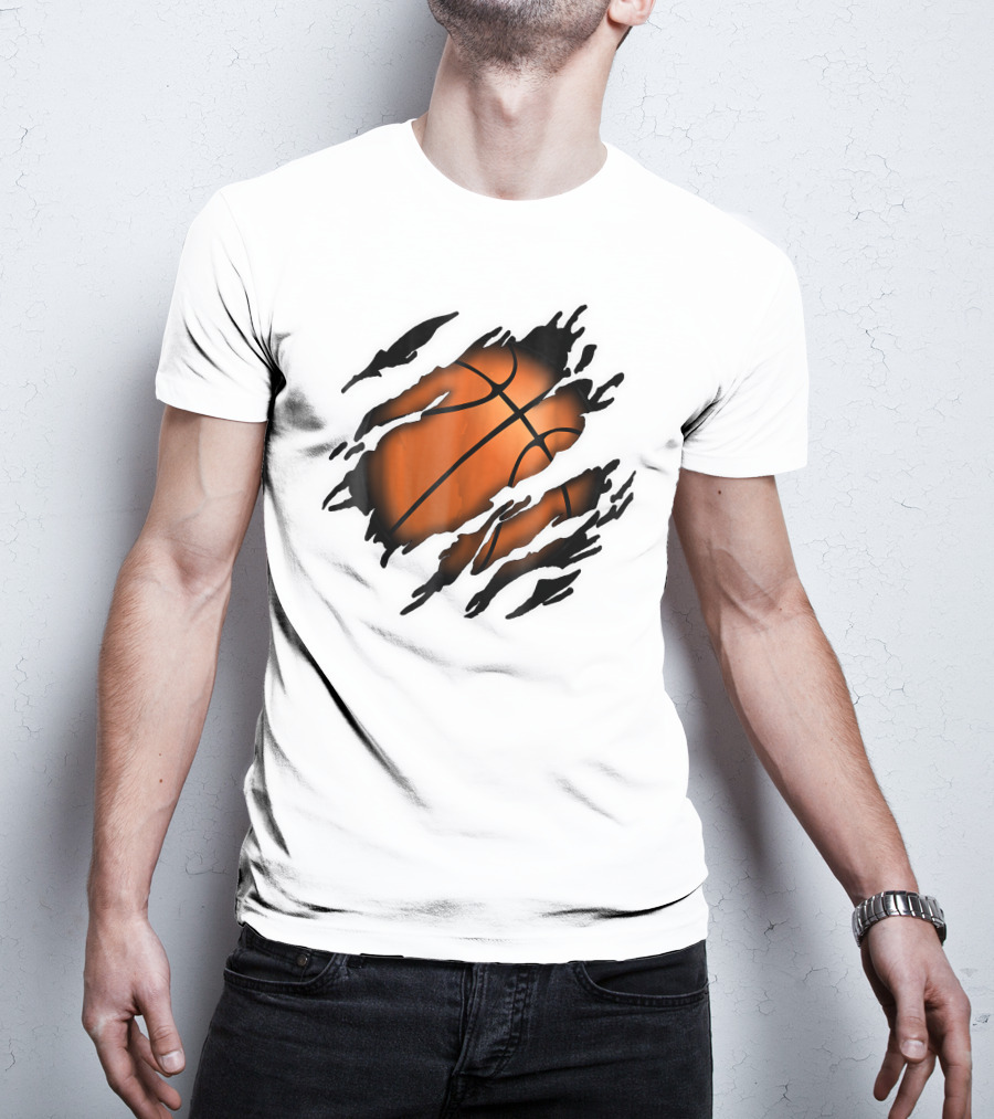 Basketball In Me Basketball Ripped T-Shirt