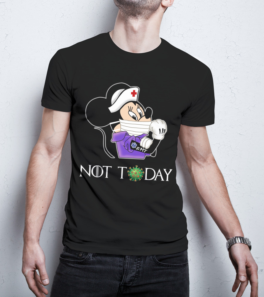 EMT Emergency Medical Technician Cartoon Not Today Virus T-Shirt