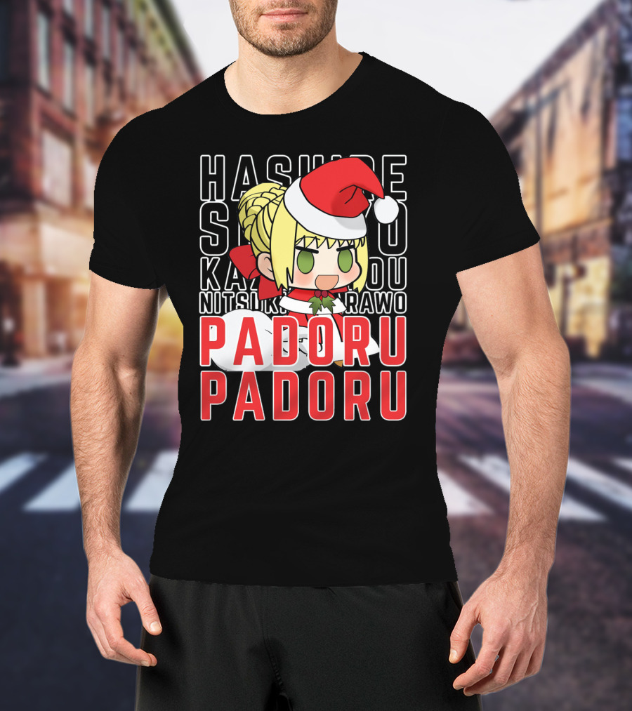 Hashire Sori Yo Kaze No Nako Padoru Padoru Nitsuki Rawo Christmas Saber Nero T-Shirt