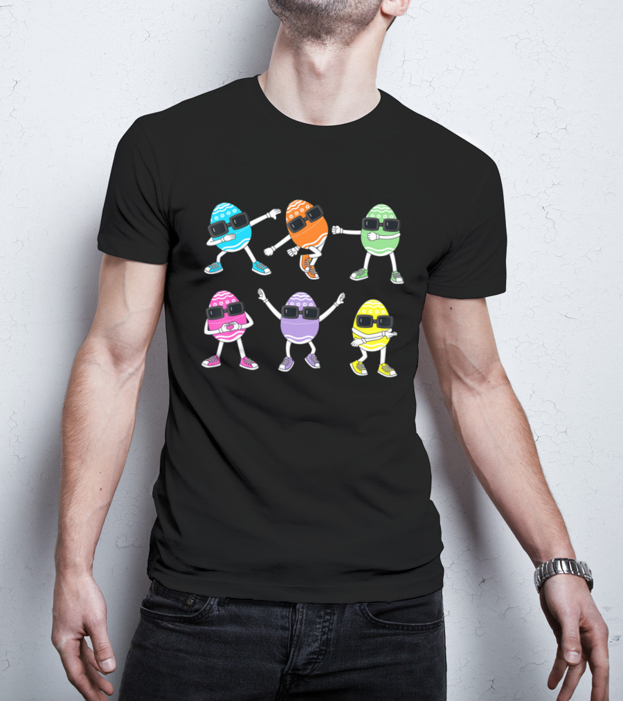 Dancing Eggs Easter Day Challenge With Colorful Sunglasses Grooves T-Shirt