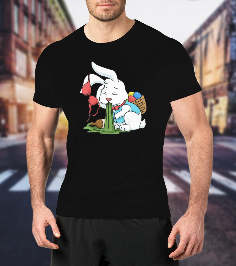Funny Easter Bunny Egg Hunt Hangover With Bra And Eggs T-Shirt
