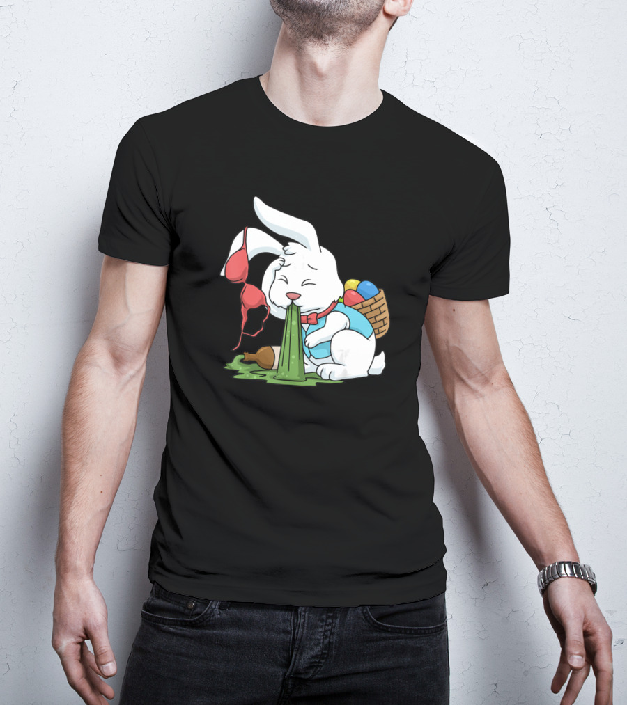 Funny Easter Bunny Egg Hunt Hangover With Bra And Eggs T-Shirt