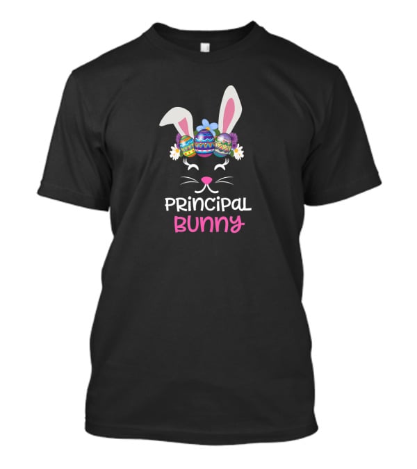 Principal Bunny Face With Easter Egg Headband Costume T-Shirt