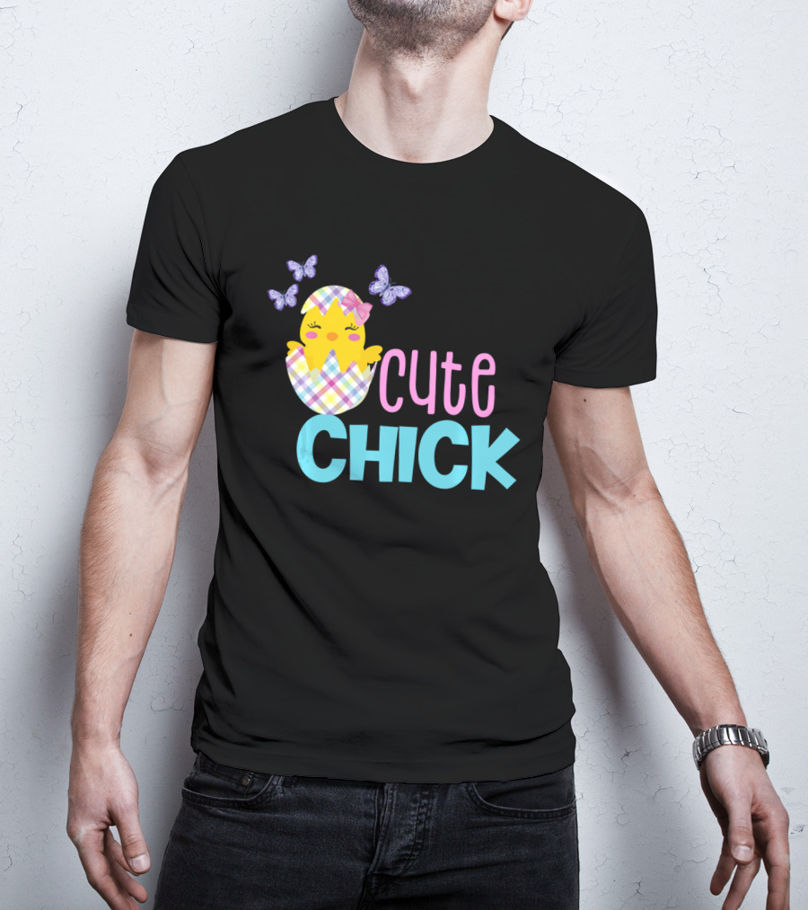 Cute Chick Easter Spring Chickadee Egg Girls T-Shirt