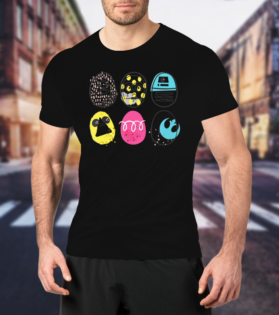 Star Wars Rebel Heroes Easter Egg Icons Featuring R2-D2 And Death Star T-Shirt