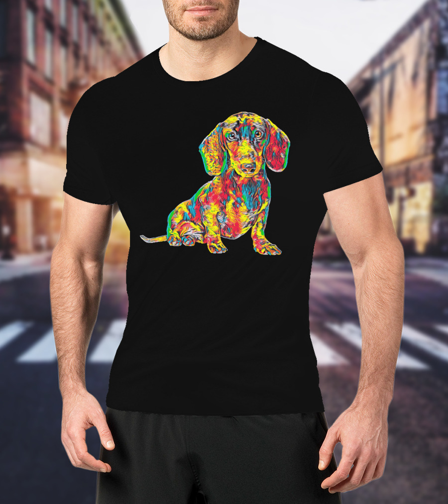 Cool Colorful Dachshund Breed Dog T-Shirt