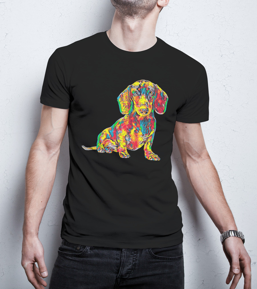 Cool Colorful Dachshund Breed Dog T-Shirt