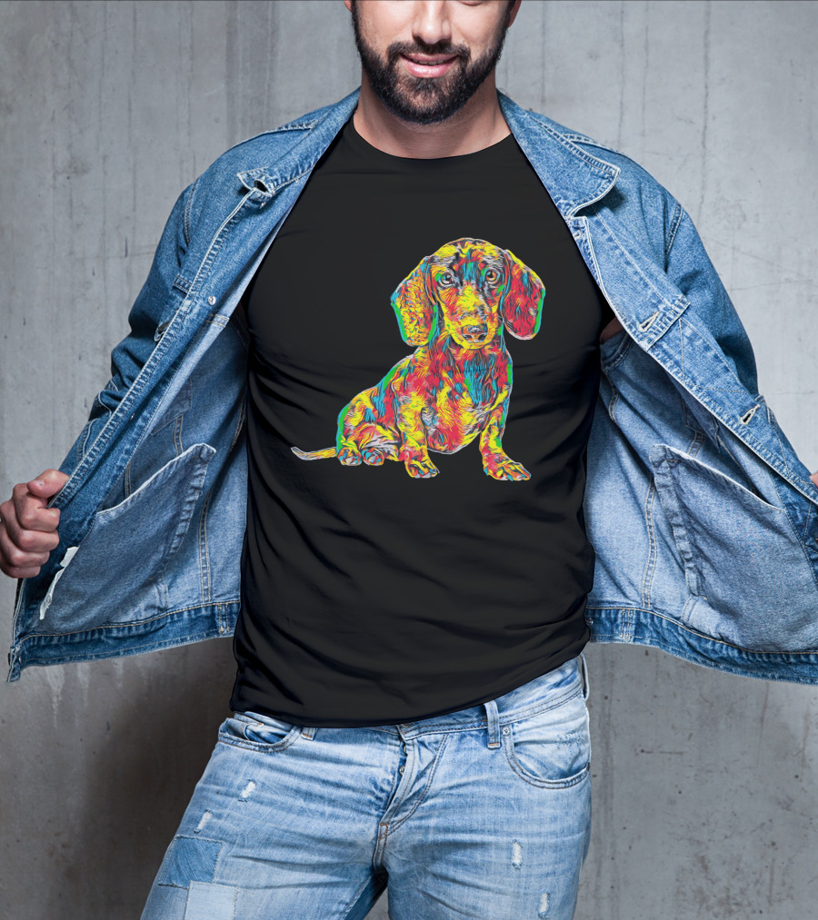 Cool Colorful Dachshund Breed Dog T-Shirt