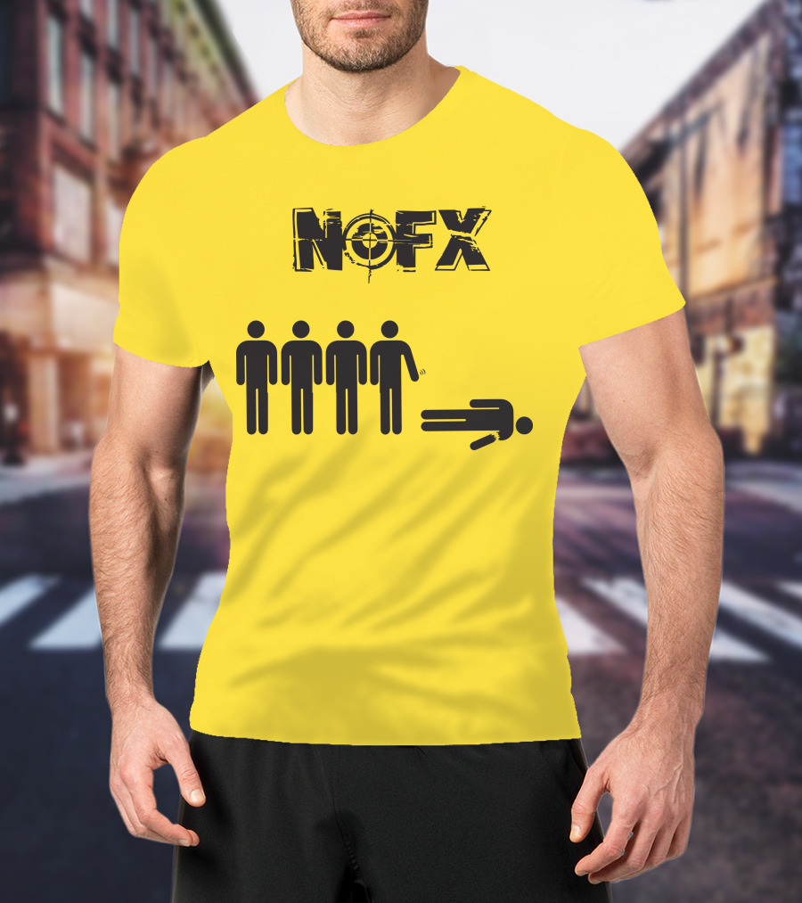 NOFX Band Stick Figure Humor Black Yellow T-Shirt