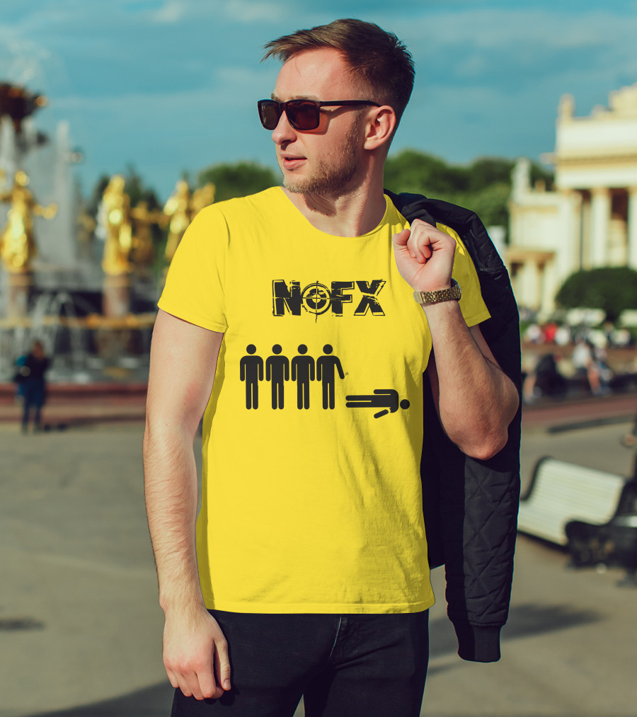 NOFX Band Stick Figure Humor Black Yellow T-Shirt