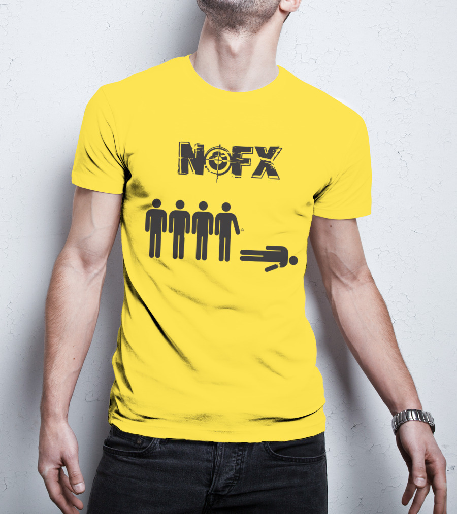 NOFX Band Stick Figure Humor Black Yellow T-Shirt