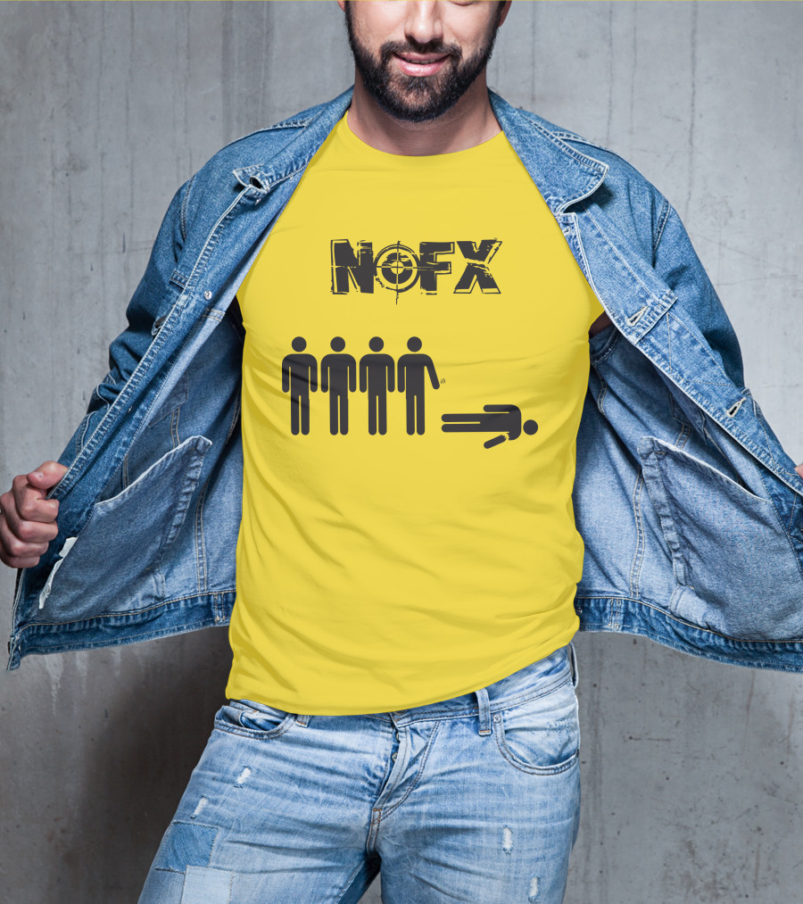 NOFX Band Stick Figure Humor Black Yellow T-Shirt