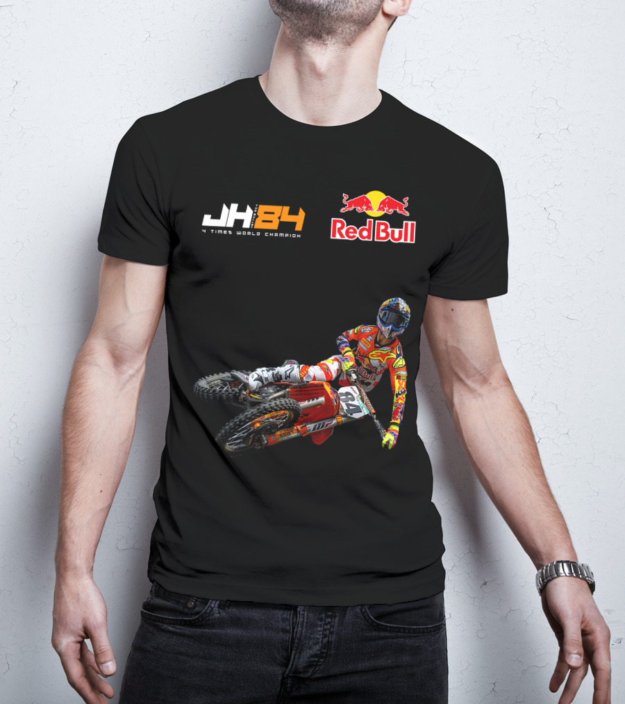 JH84 4 Times World Champion Red Bull Motocross Racer T-Shirt