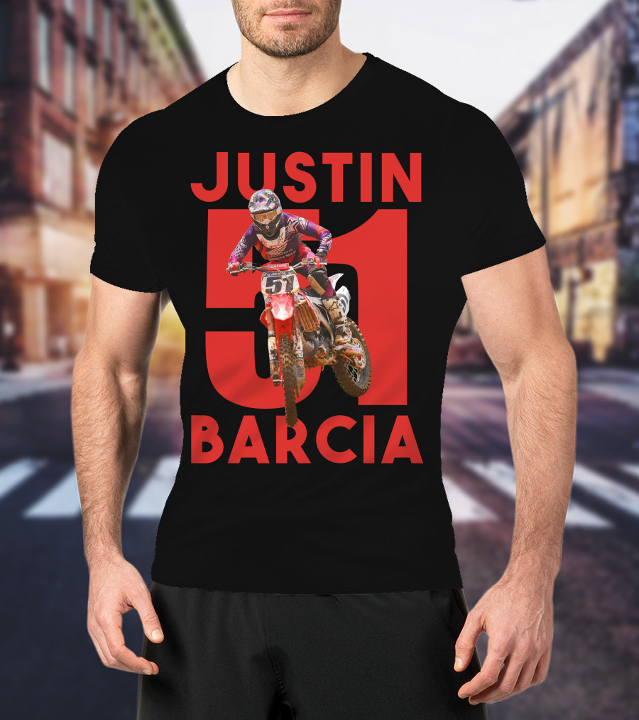 Justin Barcia 51 Motocross Rider Racing Action T-Shirt