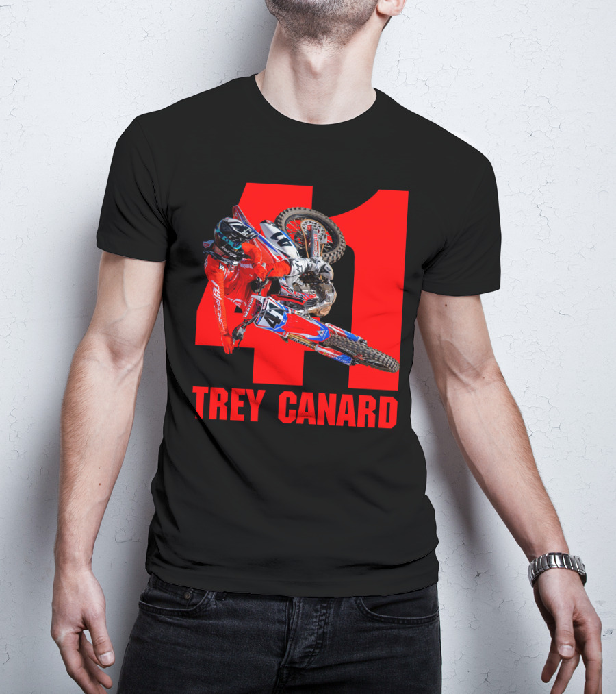 Trey Canard 41 Red Motocross Racer Action T-Shirt