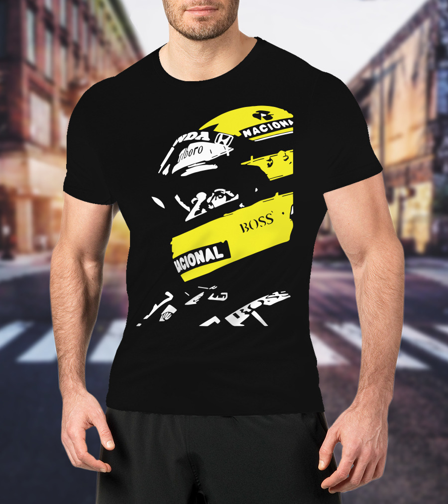 AYRTON SENNA F1 Helmet Nacional Boss Honda T-Shirt