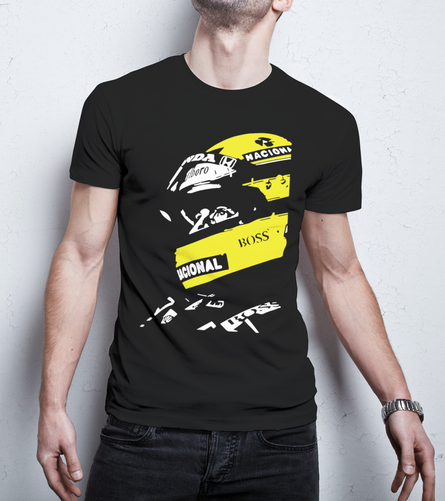 AYRTON SENNA F1 Helmet Nacional Boss Honda T-Shirt