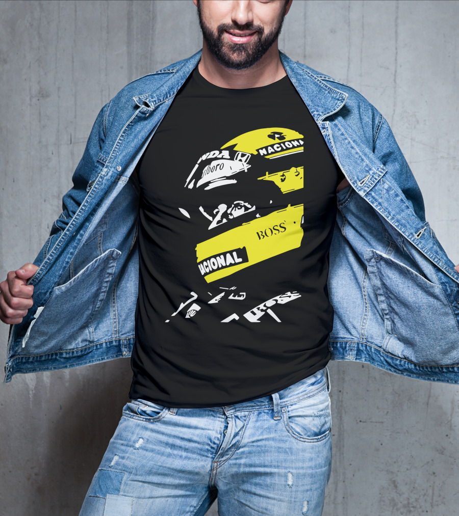 AYRTON SENNA F1 Helmet Nacional Boss Honda T-Shirt