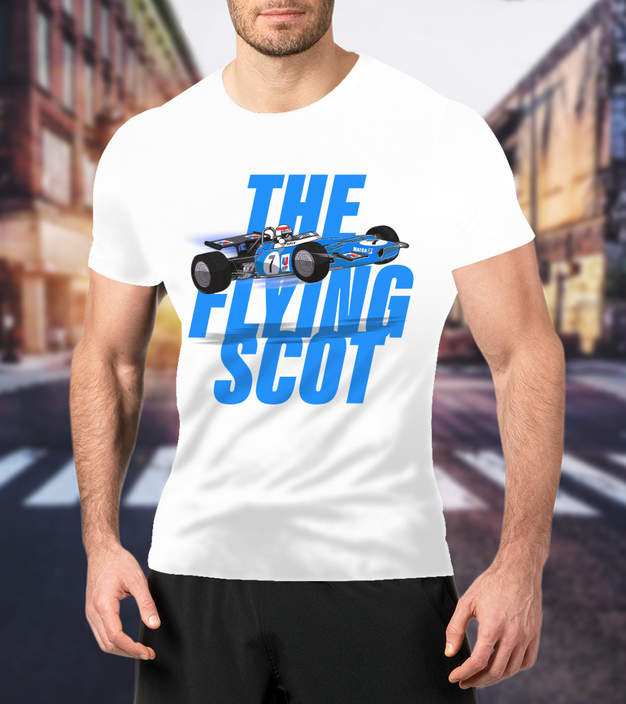 The Flying Scot Jackie Stewart Racing Legend Formula One Car T-Shirt