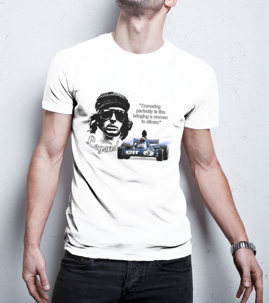 Jackie Stewart Cornering Perfectly Legend T-Shirt