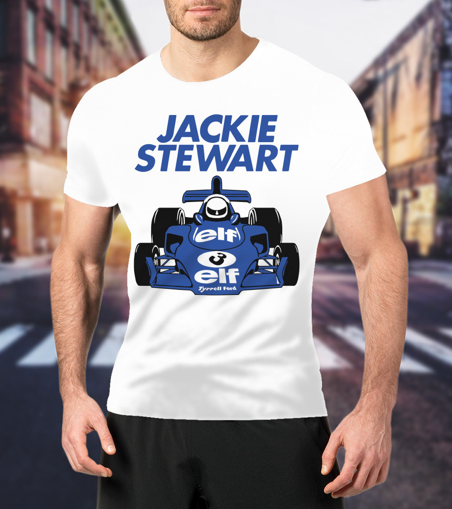 Jackie Stewart Tyrrell Ford Elf Racing Car T-Shirt